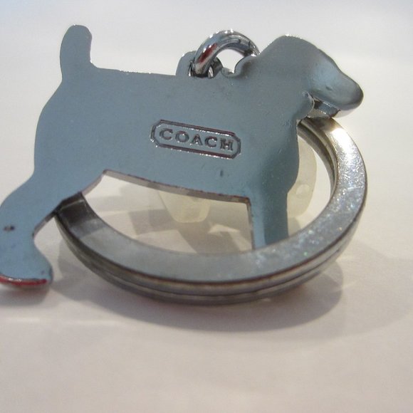 Coach Dog Key Ring Designed White Crystals Collar - Picture 3 of 13